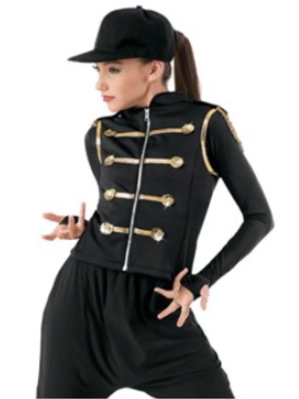Weissman Military Inspired Gold Trim Costume Vest